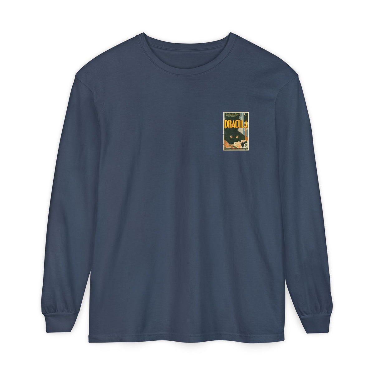 Vintage Dracula long sleeve t-shirt Comfort Colors Dracula poster style shirt Unisex Garment-dyed Long Sleeve T-Shirt