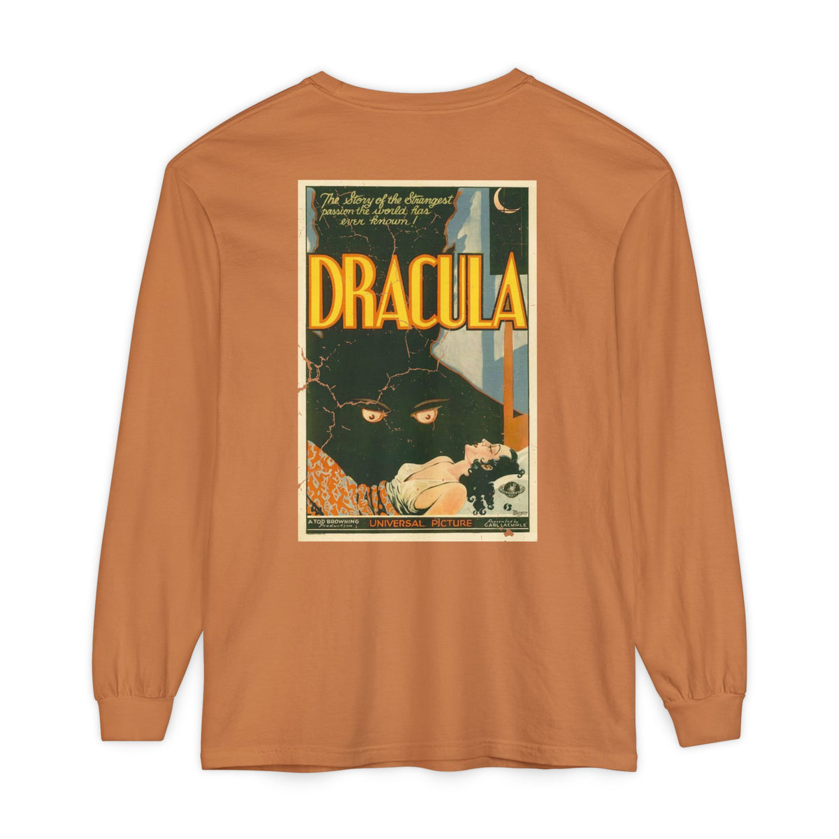 Vintage Dracula long sleeve t-shirt Comfort Colors Dracula poster style shirt Unisex Garment-dyed Long Sleeve T-Shirt