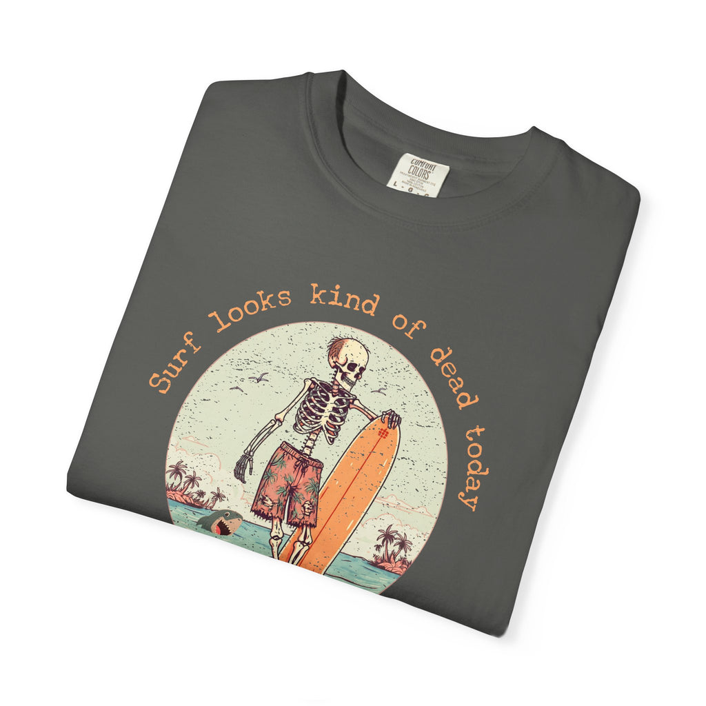 Copy of Skeleton Surfer T-Shirt — "Surf looks kind of dead today" Vintage Beach Tee