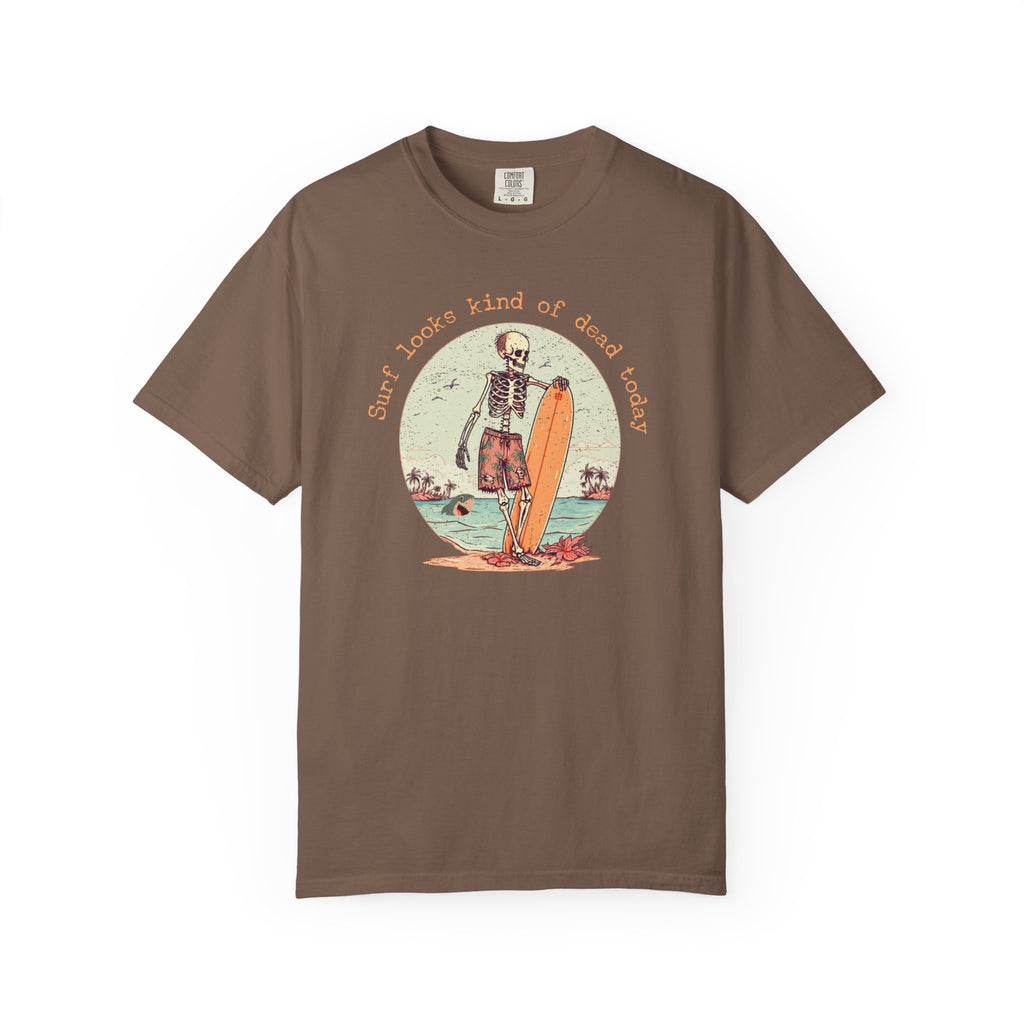 Copy of Skeleton Surfer T-Shirt — "Surf looks kind of dead today" Vintage Beach Tee