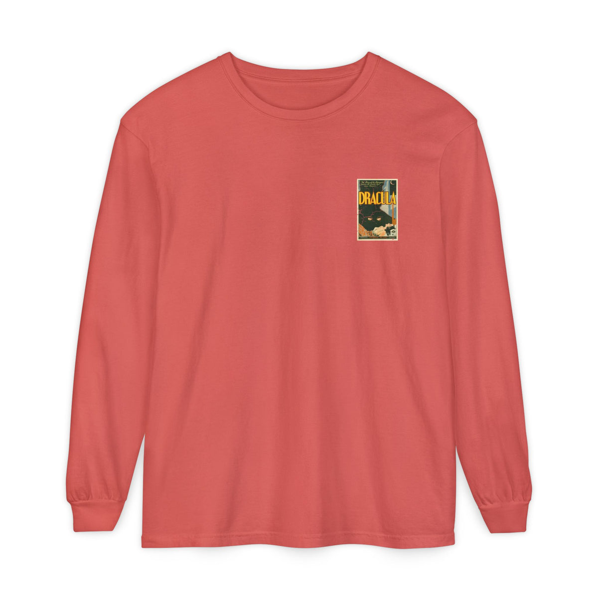Vintage Dracula long sleeve t-shirt Comfort Colors Dracula poster style shirt Unisex Garment-dyed Long Sleeve T-Shirt