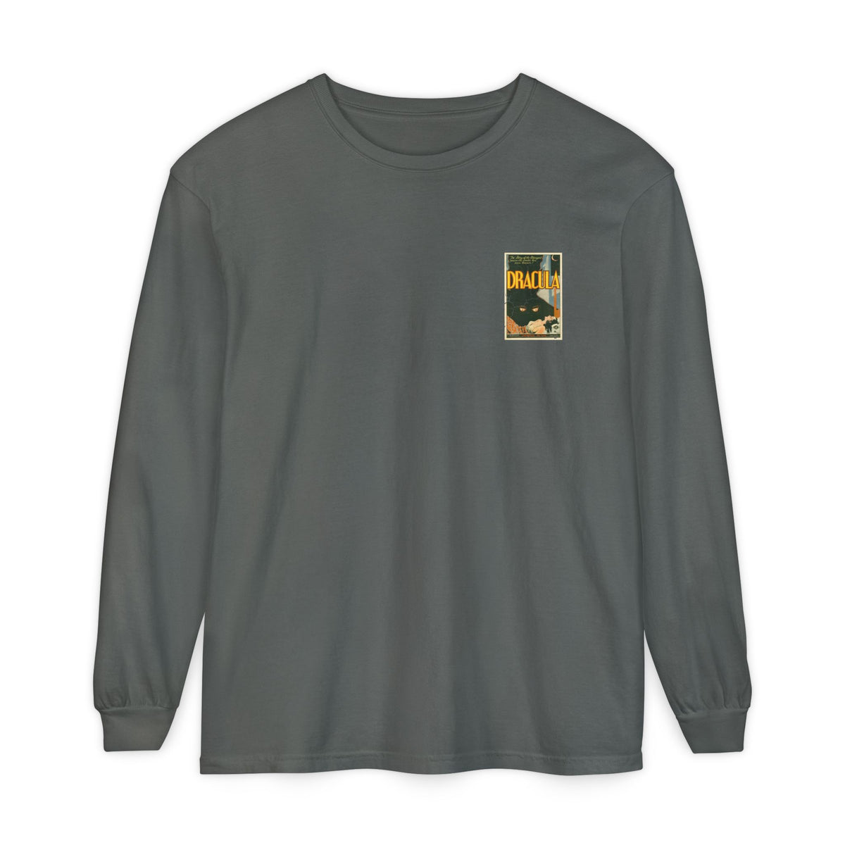 Vintage Dracula long sleeve t-shirt Comfort Colors Dracula poster style shirt Unisex Garment-dyed Long Sleeve T-Shirt