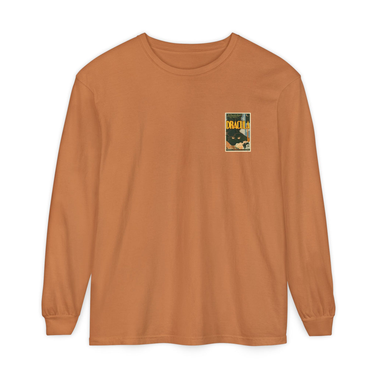 Vintage Dracula long sleeve t-shirt Comfort Colors Dracula poster style shirt Unisex Garment-dyed Long Sleeve T-Shirt