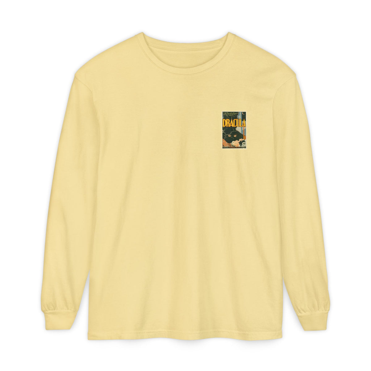 Vintage Dracula long sleeve t-shirt Comfort Colors Dracula poster style shirt Unisex Garment-dyed Long Sleeve T-Shirt