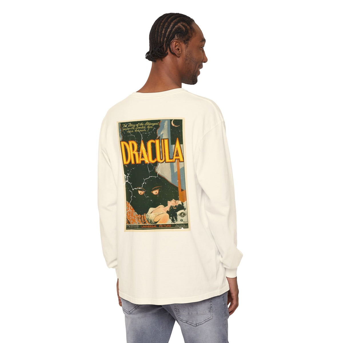 Vintage Dracula long sleeve t-shirt Comfort Colors Dracula poster style shirt Unisex Garment-dyed Long Sleeve T-Shirt