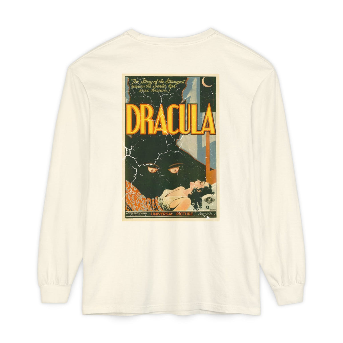 Vintage Dracula long sleeve t-shirt Comfort Colors Dracula poster style shirt Unisex Garment-dyed Long Sleeve T-Shirt