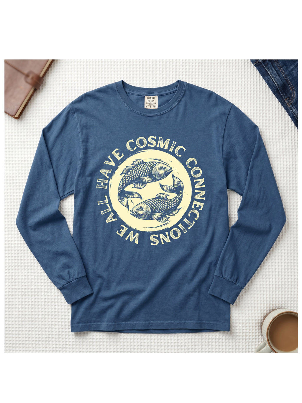Cosmic Koi Fish We All Have Cosmic Connections Long Sleeve Comfort Colors® T-Shirt