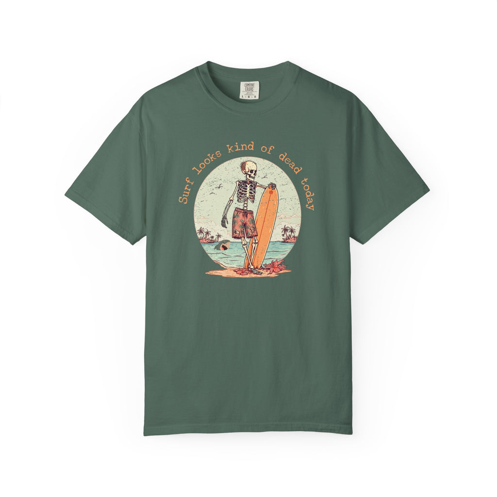 Copy of Skeleton Surfer T-Shirt — "Surf looks kind of dead today" Vintage Beach Tee