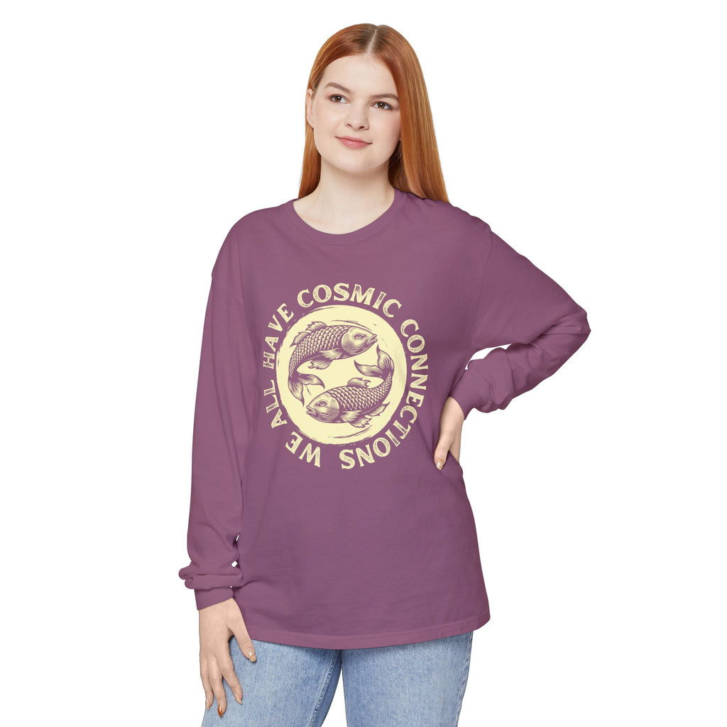 Cosmic Koi Fish We All Have Cosmic Connections Long Sleeve Comfort Colors® T-Shirt