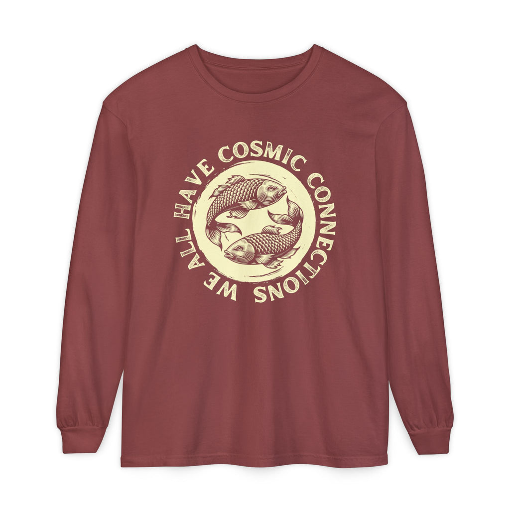 Cosmic Koi Fish We All Have Cosmic Connections Long Sleeve Comfort Colors® T-Shirt
