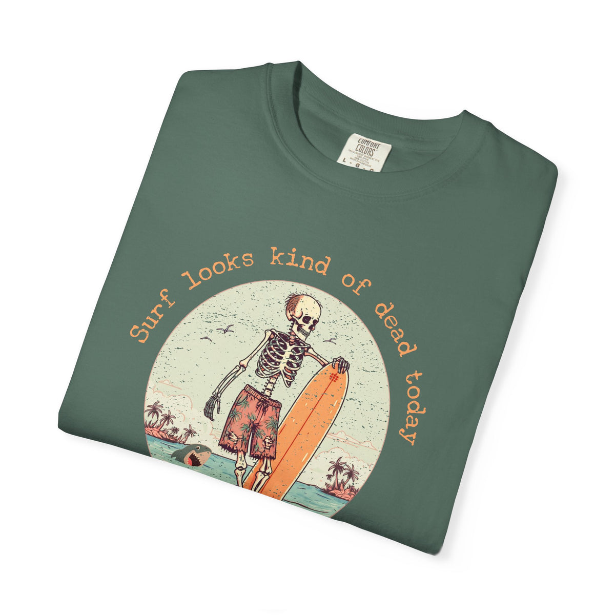 Copy of Skeleton Surfer T-Shirt — "Surf looks kind of dead today" Vintage Beach Tee