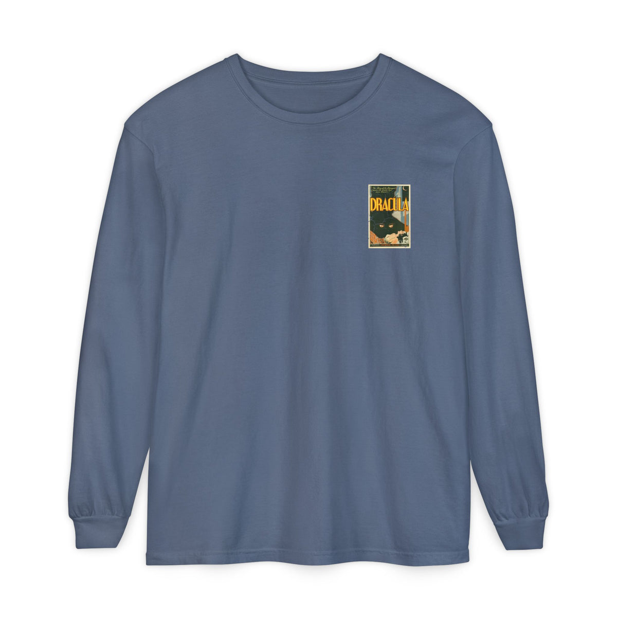 Vintage Dracula long sleeve t-shirt Comfort Colors Dracula poster style shirt Unisex Garment-dyed Long Sleeve T-Shirt