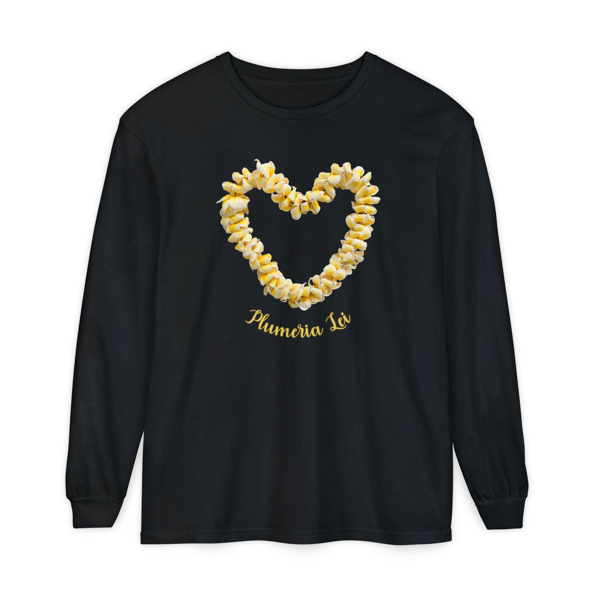 Plumeria Hawaiian Flower Lei Long Sleeve Tee Comfort Colors® garment dyed shirt