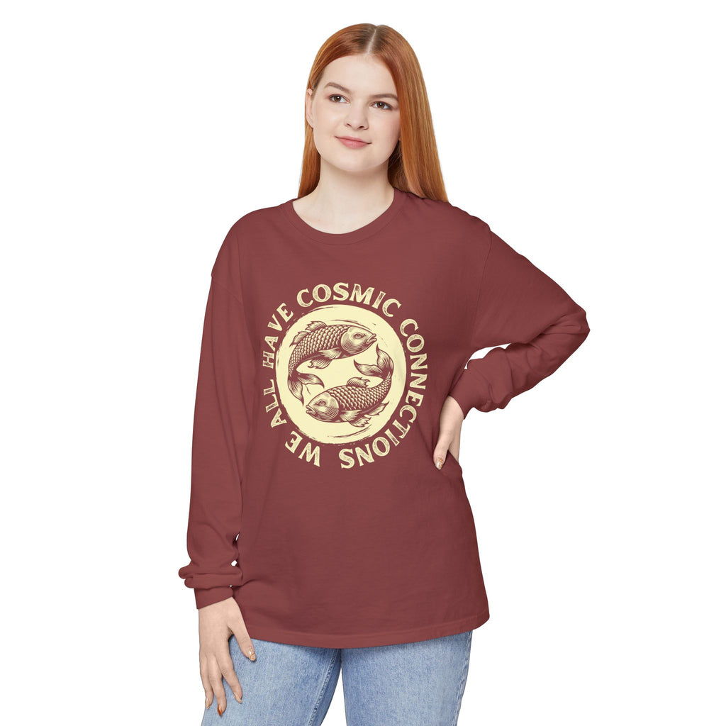 Cosmic Koi Fish We All Have Cosmic Connections Long Sleeve Comfort Colors® T-Shirt