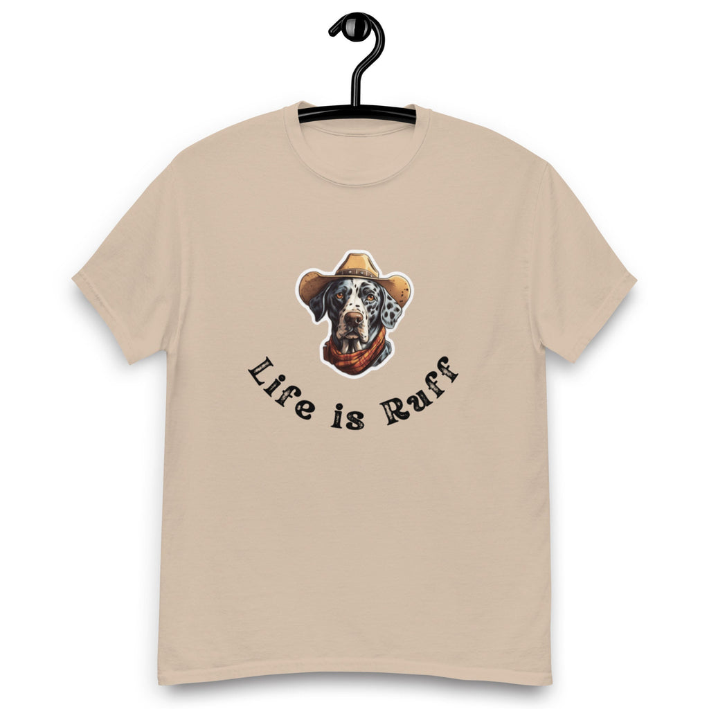 Funny Dog Cowboy T-Shirt: "Life is Ruff" Slogan