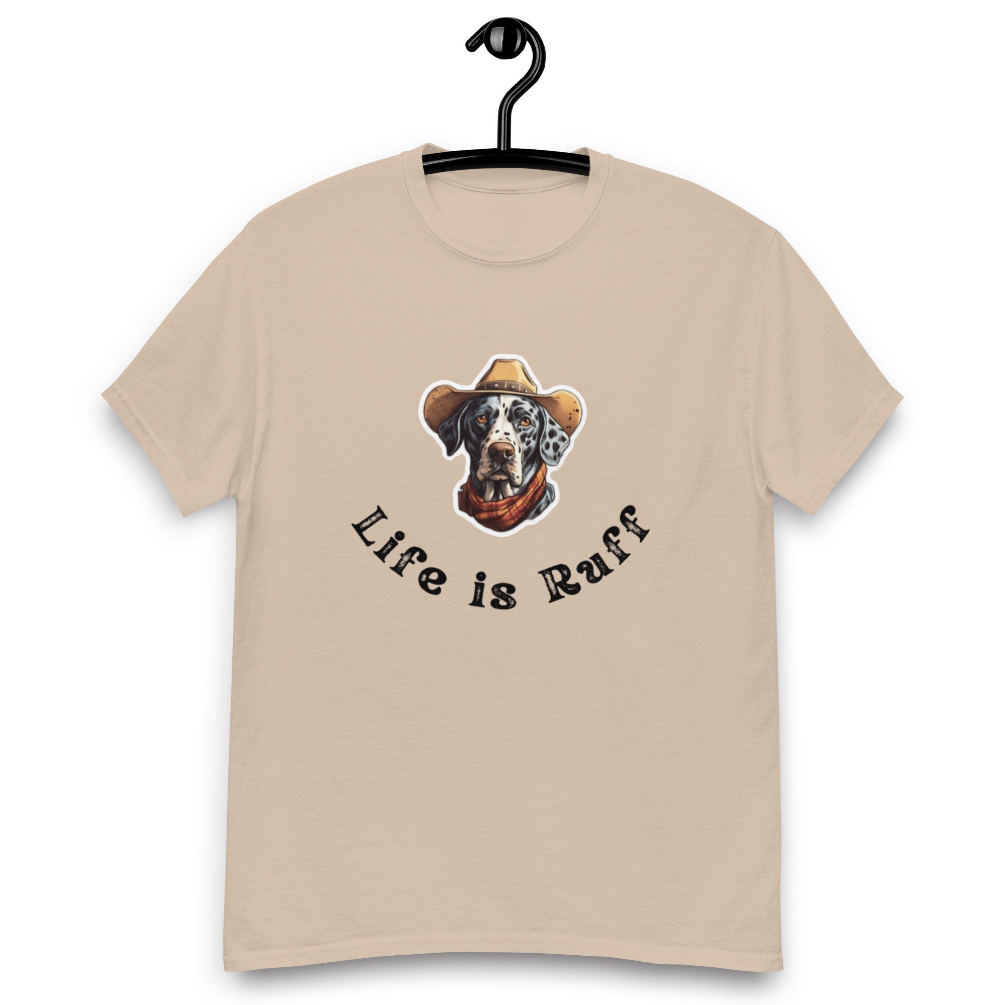 Funny Dog Cowboy T-Shirt: "Life is Ruff" Slogan