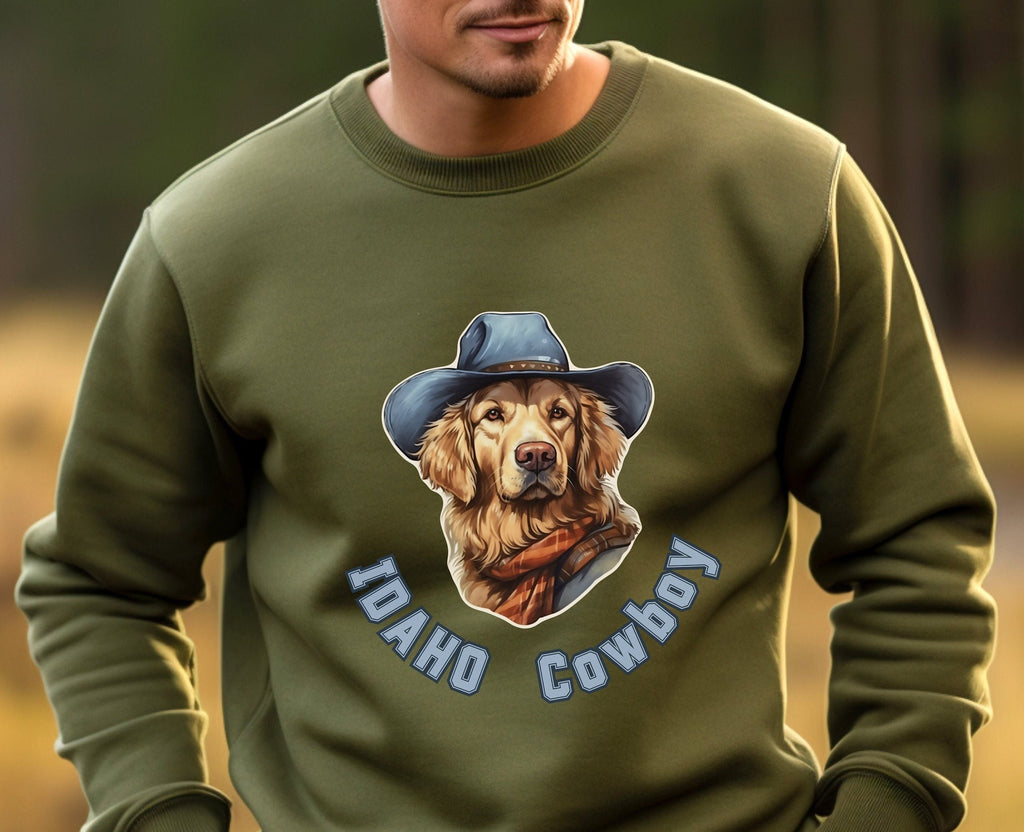 Idaho Sweatshirt: Funny Cowboy Dog, Western Theme