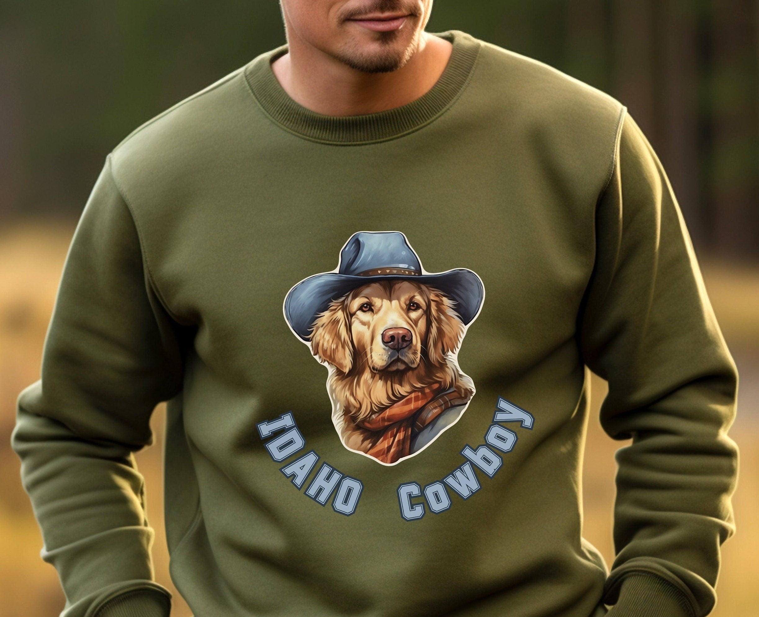 Idaho Sweatshirt: Funny Cowboy Dog, Western Theme