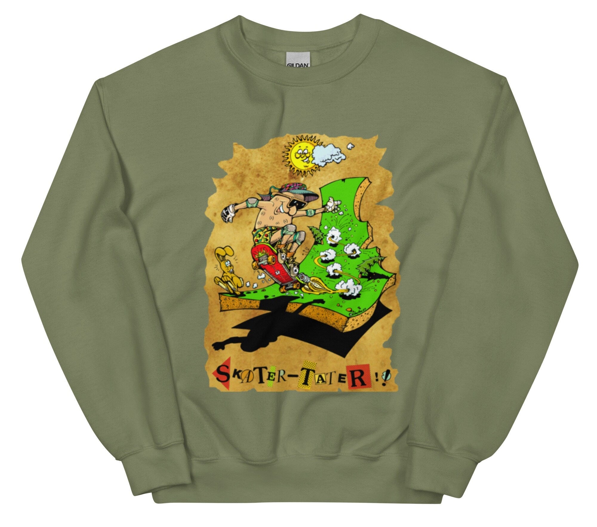 Idaho Sweatshirt: Vintage Skater Potato Graphic