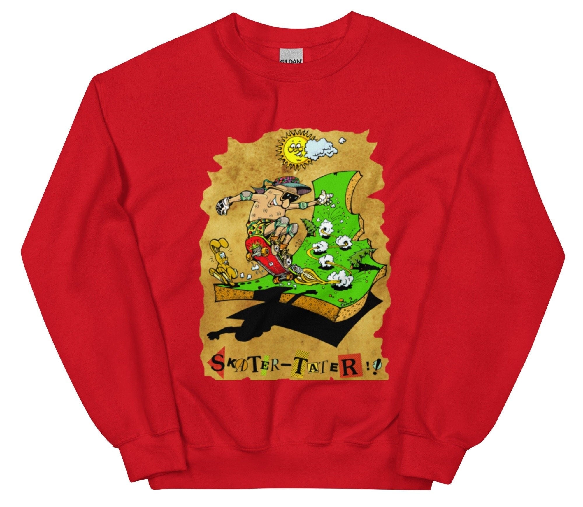 Idaho Sweatshirt: Vintage Skater Potato Graphic