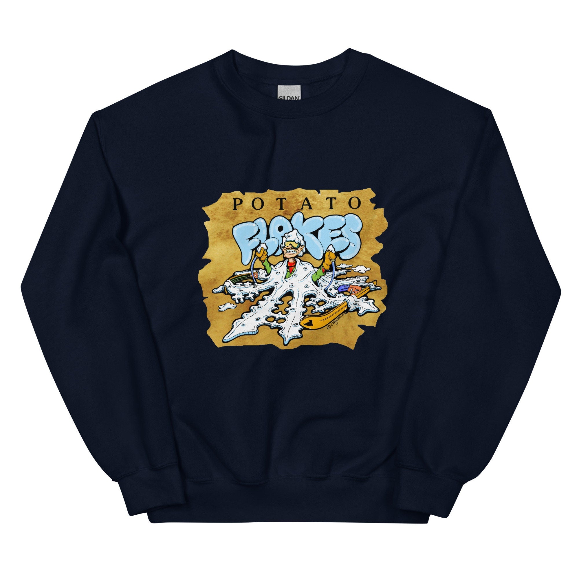 Funny Potato Flakes Sweatshirt: Vintage 80s Idaho Design