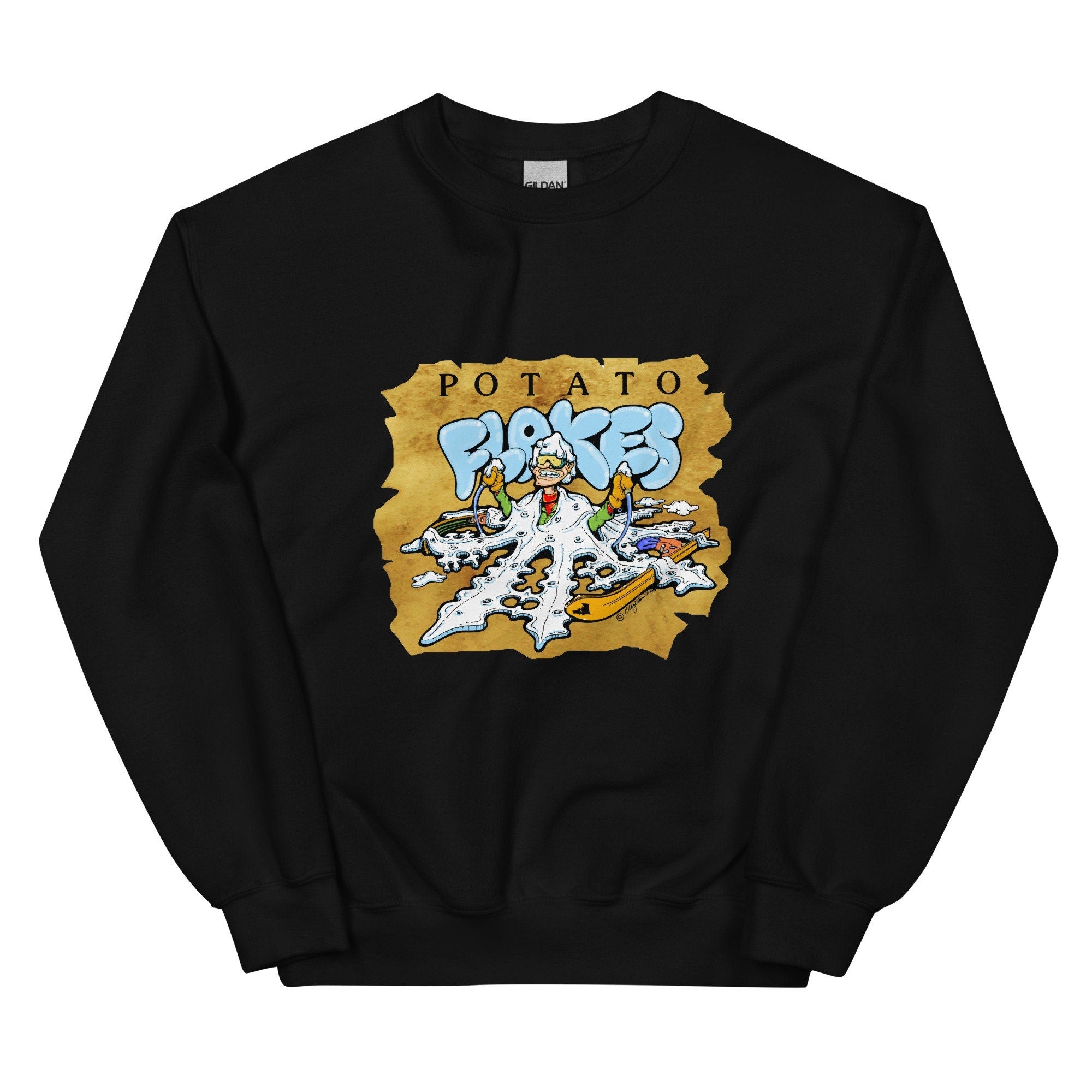 Funny Potato Flakes Sweatshirt: Vintage 80s Idaho Design