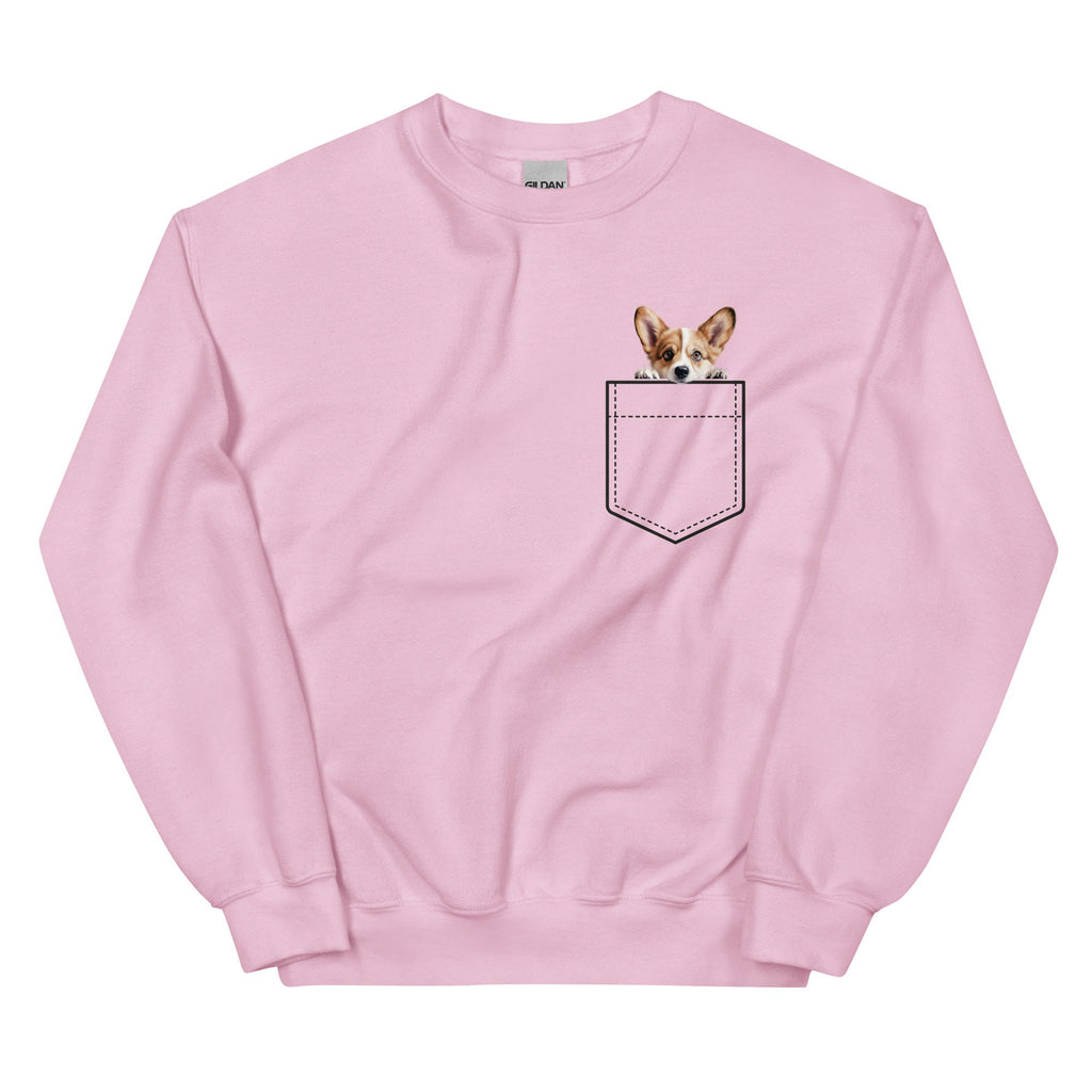 Personalized Corgi Pocket Sweatshirt, Dog Lover Gift