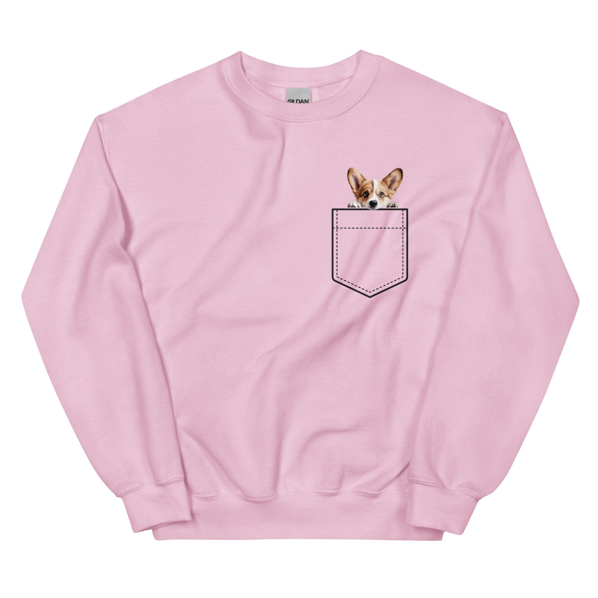 Personalized Corgi Pocket Sweatshirt, Dog Lover Gift