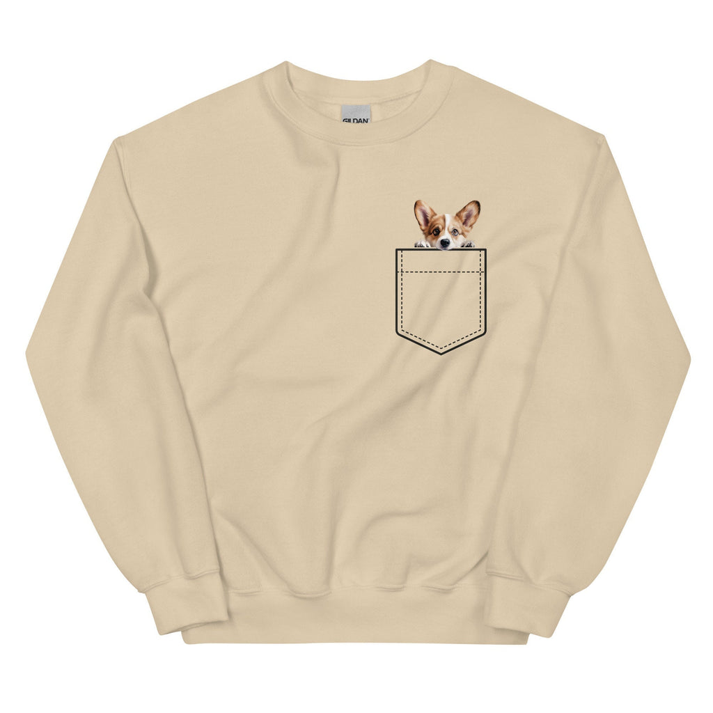 Personalized Corgi Pocket Sweatshirt, Dog Lover Gift