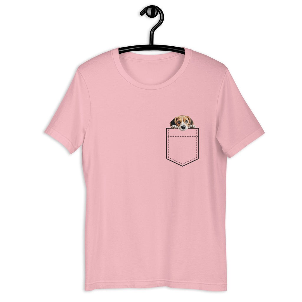 Personalized Beagle Puppy Shirt: Peeking Pocket Dog Tee