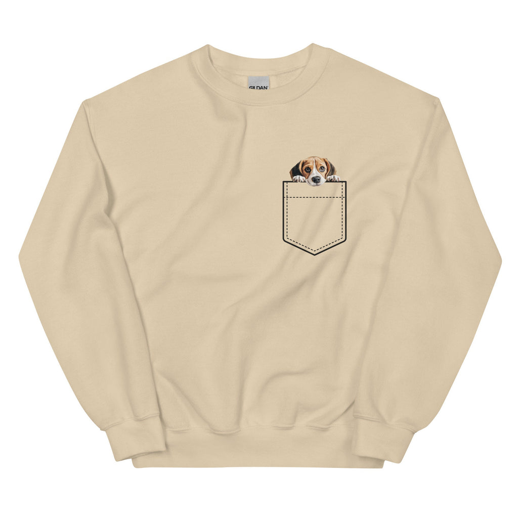 Personalized Beagle Puppy Sweatshirt: Faux Pocket, Beagle Mom Gift
