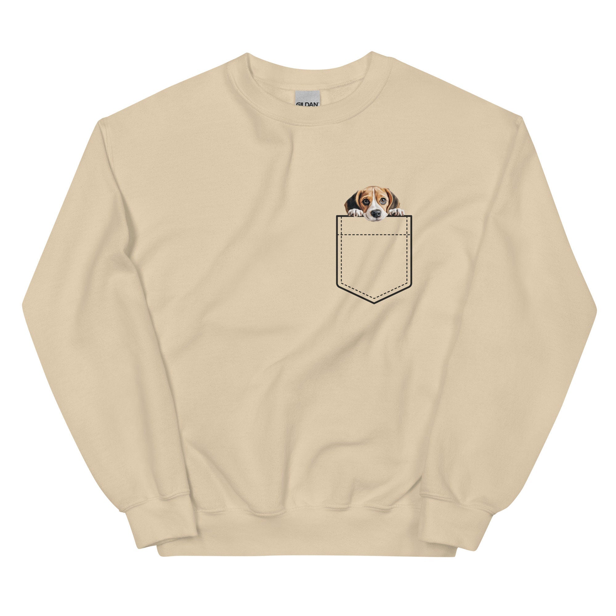 Personalized Beagle Puppy Sweatshirt: Faux Pocket, Beagle Mom Gift