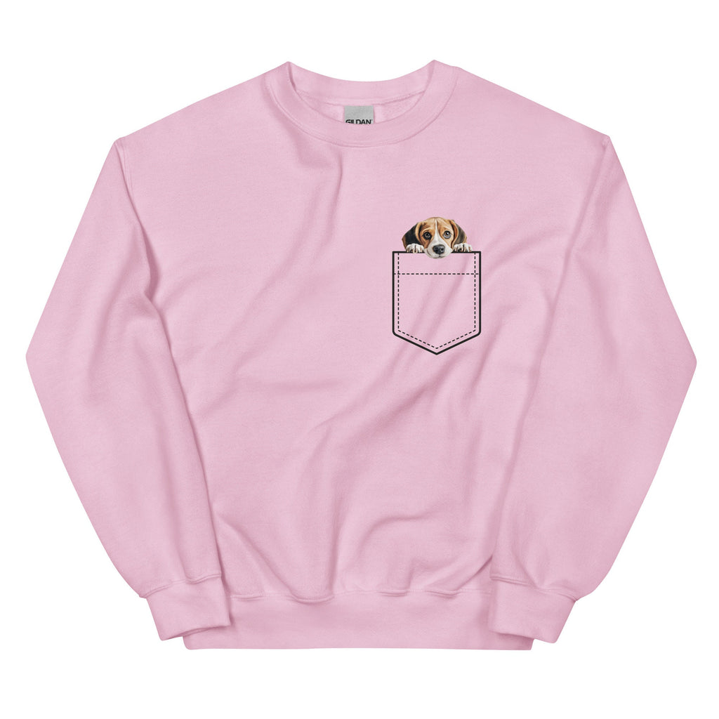 Personalized Beagle Puppy Sweatshirt: Faux Pocket, Beagle Mom Gift