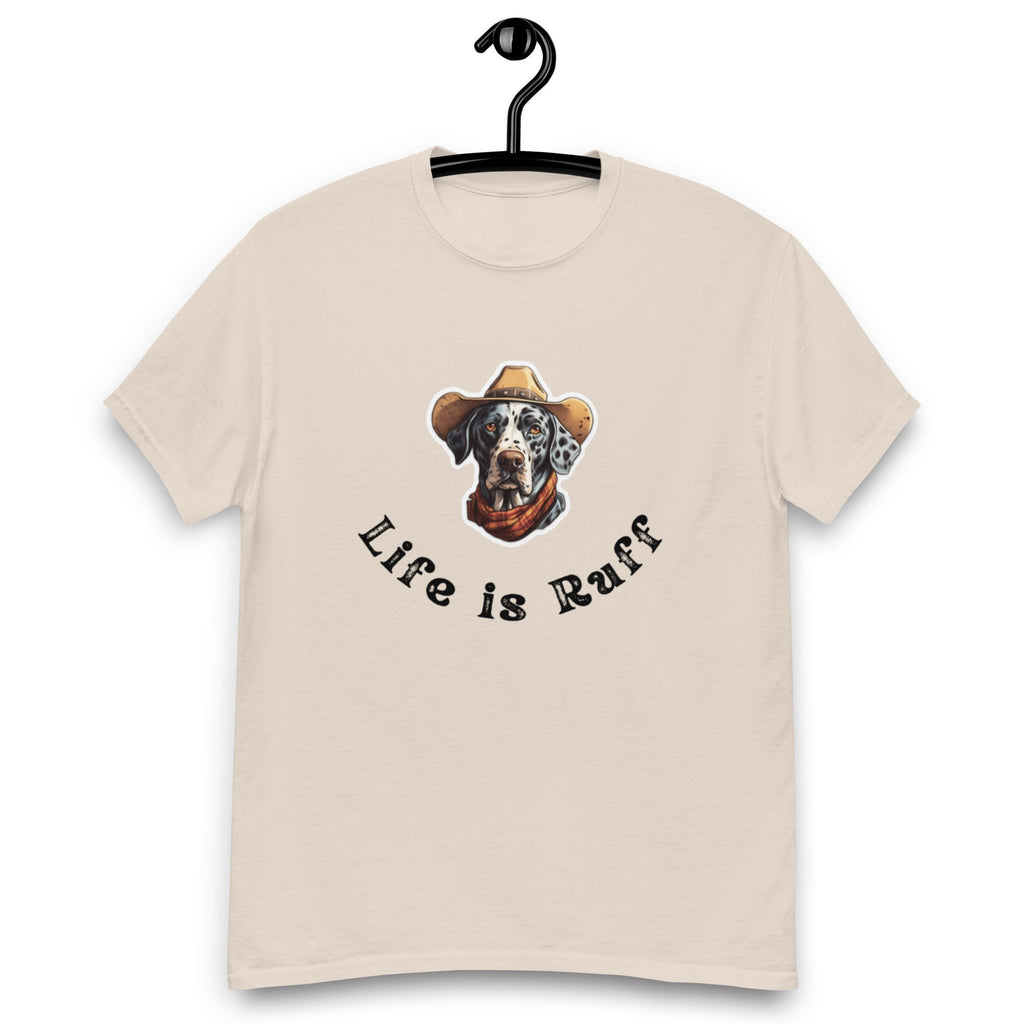 Funny Dog Cowboy T-Shirt: "Life is Ruff" Slogan
