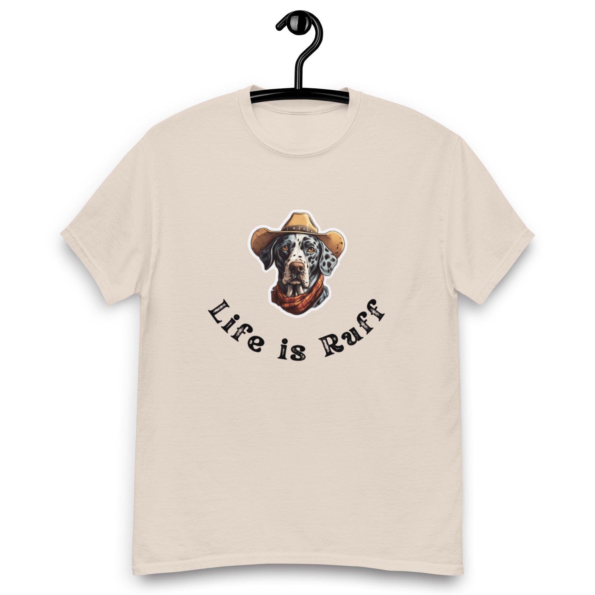 Funny Dog Cowboy T-Shirt: "Life is Ruff" Slogan
