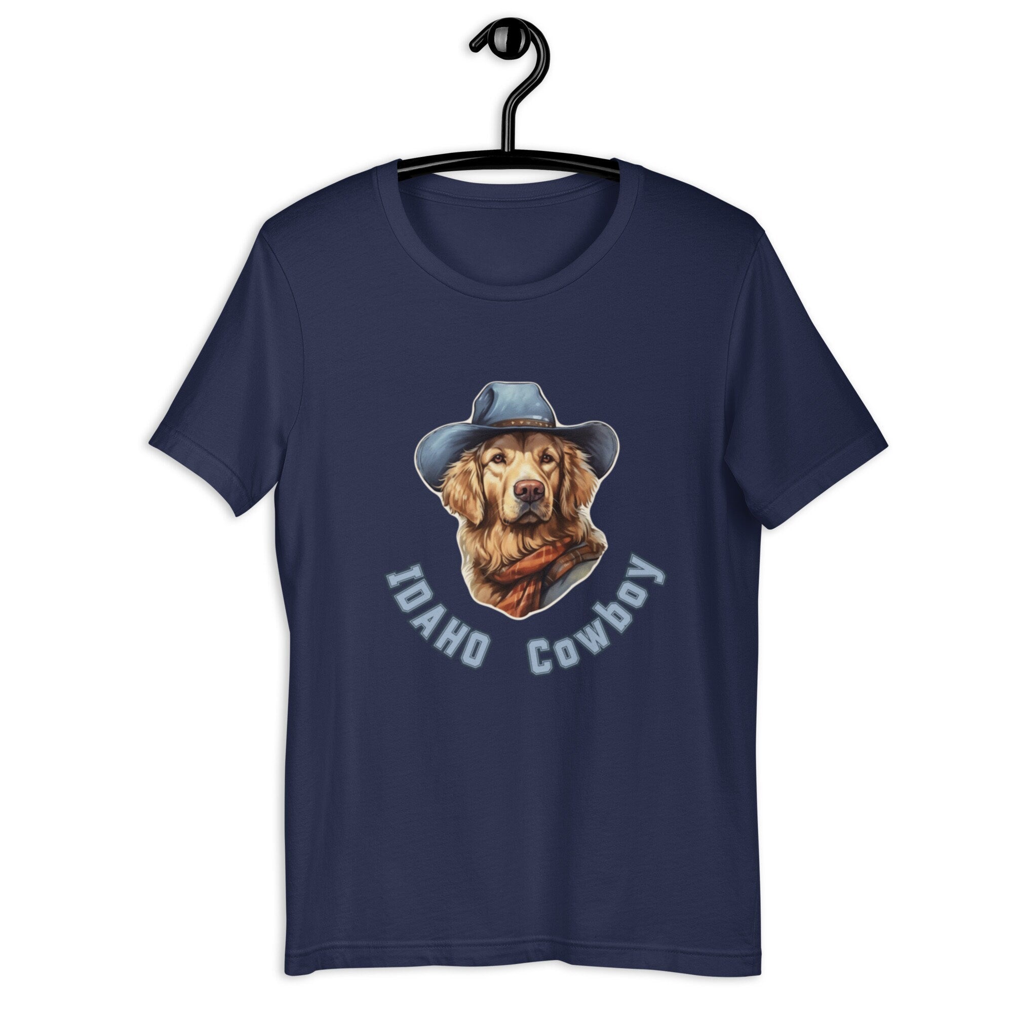 Idaho Cowboy Dog T-Shirt: Funny Western Golden Retriever Tee