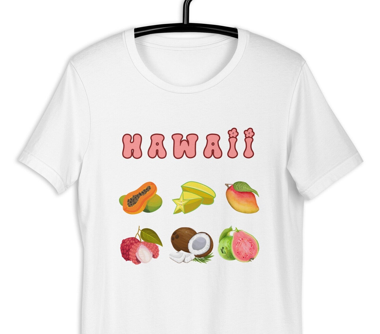Hawaii Fruit T-Shirt: Tropical Mango, Papaya, Coconut Tee