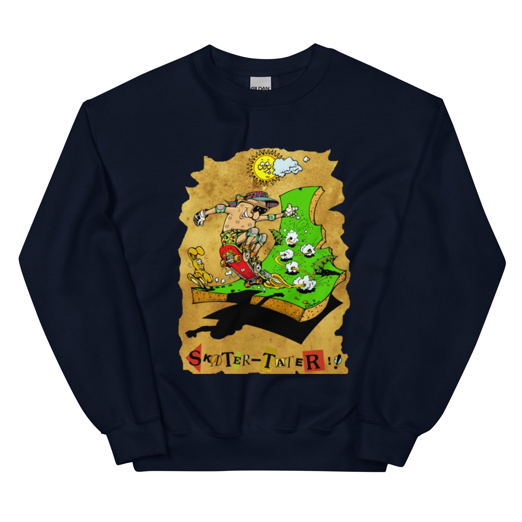Idaho Sweatshirt: Vintage Skater Potato Graphic