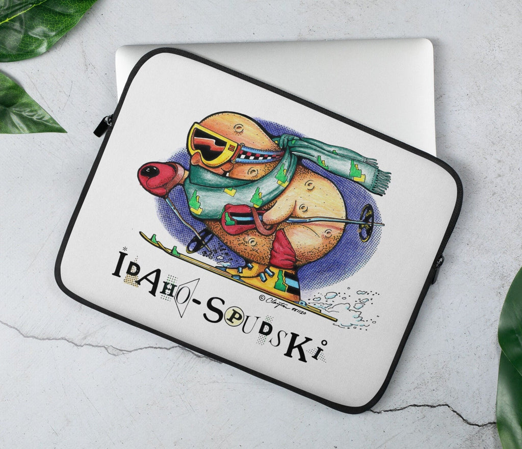 Idaho laptop sleeve, Idaho Ski funny Idaho, Idaho Snow Ski, Laptop sleeve  snow ski, funny Idaho potato gift, gift for Idahoan, Idaho tech
