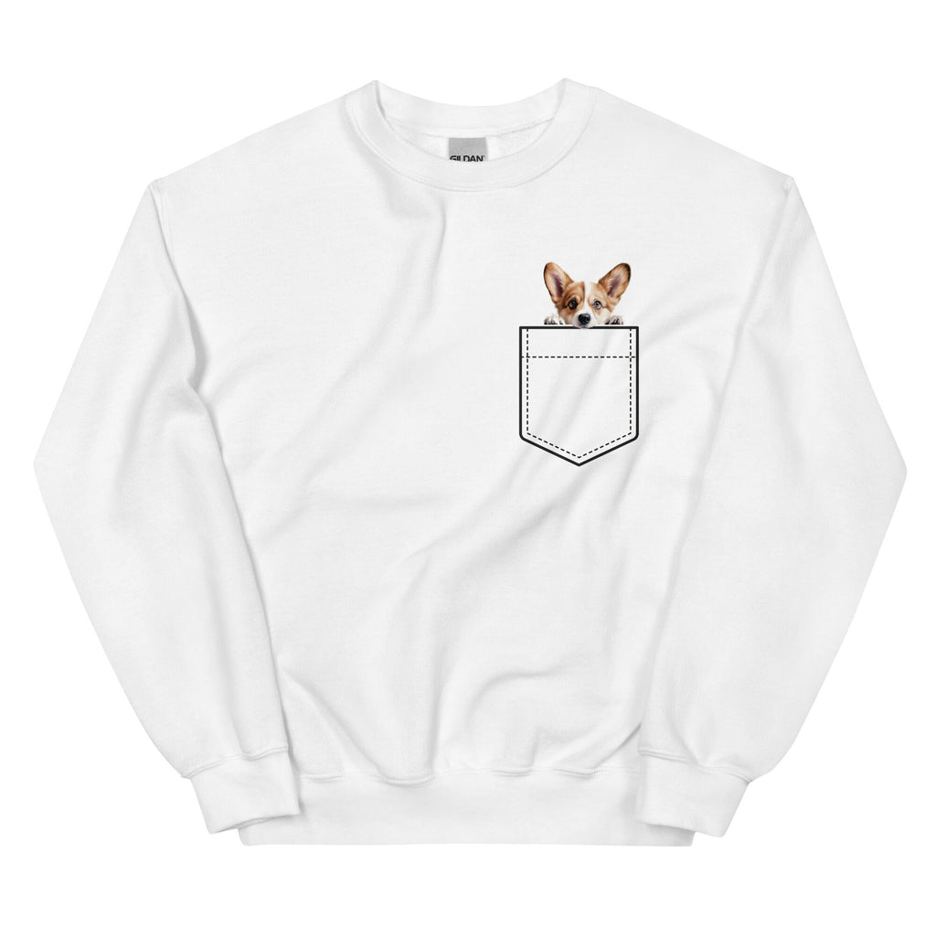 Personalized Corgi Pocket Sweatshirt, Dog Lover Gift