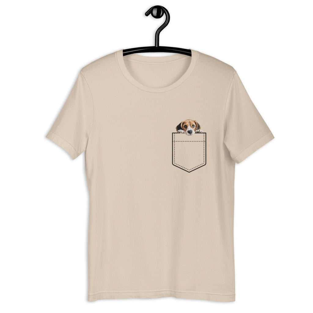 Personalized Beagle Puppy Shirt: Peeking Pocket Dog Tee