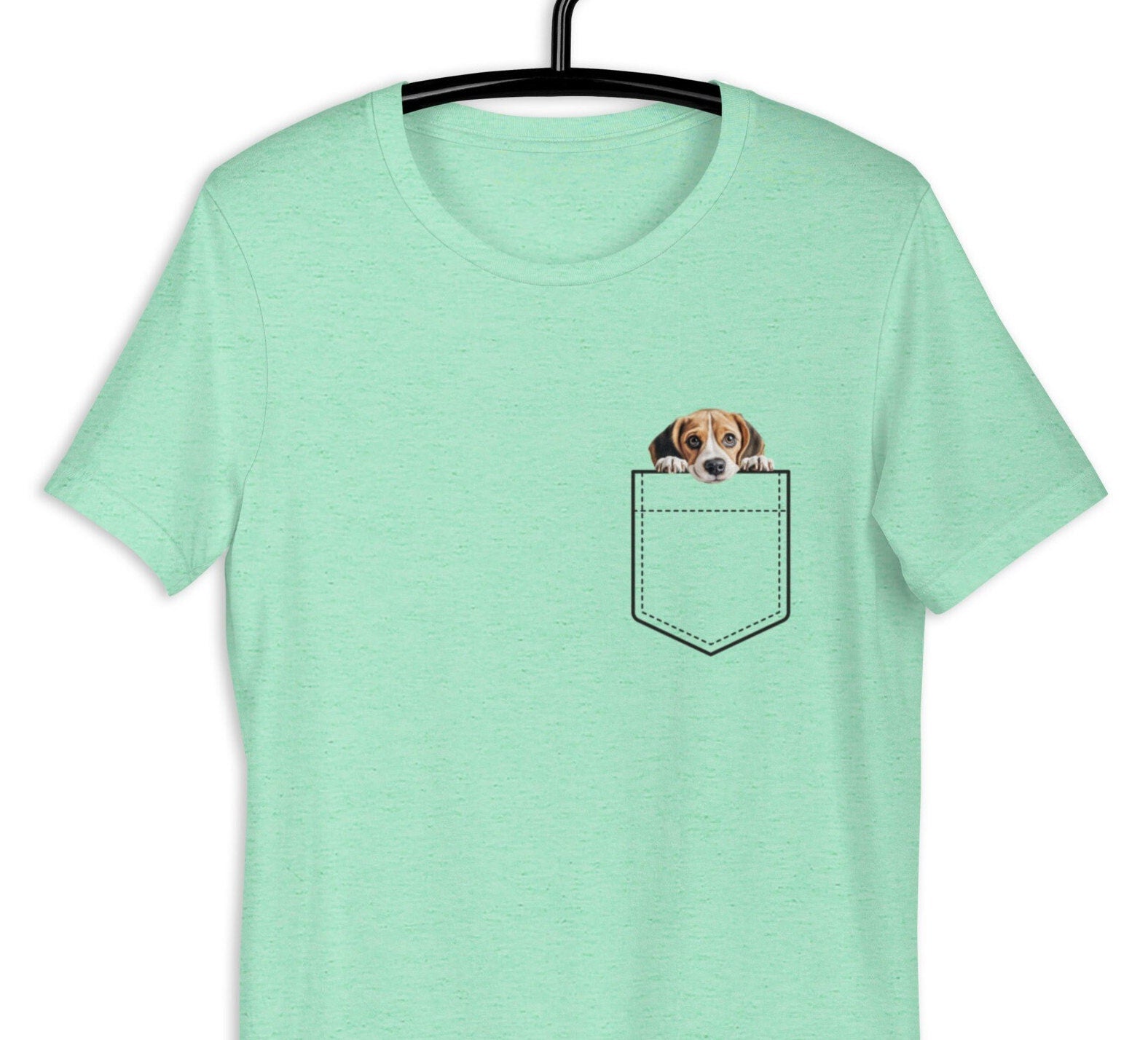Personalized Beagle Puppy Shirt: Peeking Pocket Dog Tee