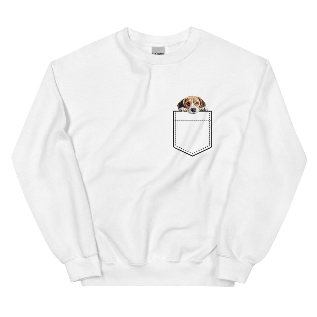 Personalized Beagle Puppy Sweatshirt: Faux Pocket, Beagle Mom Gift