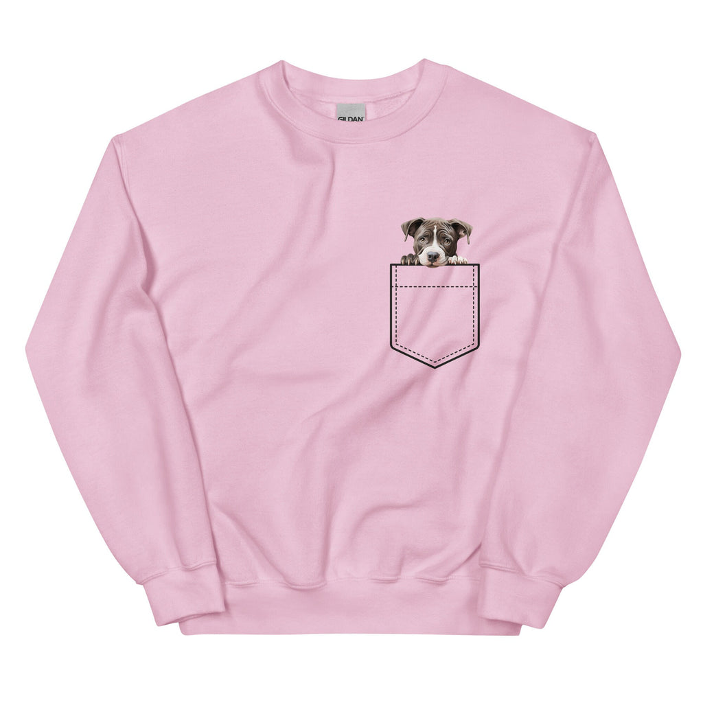 Personalized Pit Bull Sweatshirt: Puppy Pocket, Bully Mom/Dad Gift