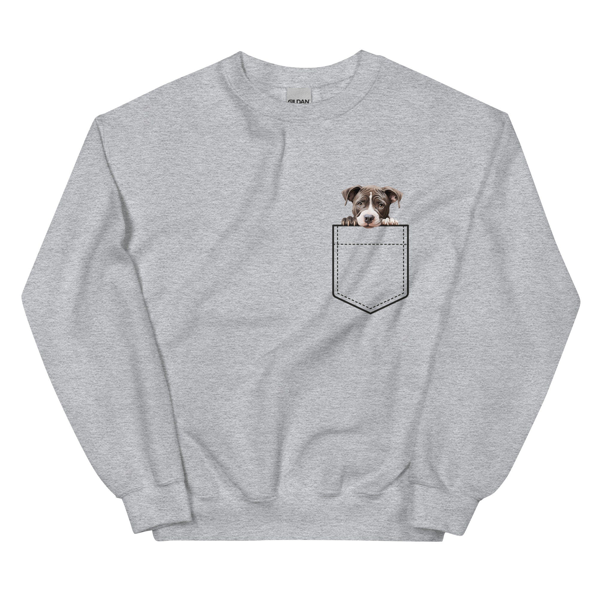 Personalized Pit Bull Sweatshirt: Puppy Pocket, Bully Mom/Dad Gift