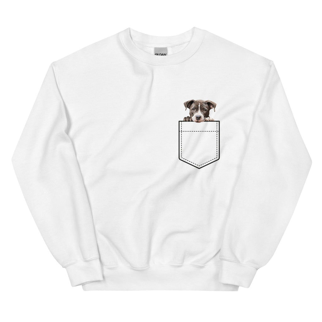 Personalized Pit Bull Sweatshirt: Puppy Pocket, Bully Mom/Dad Gift