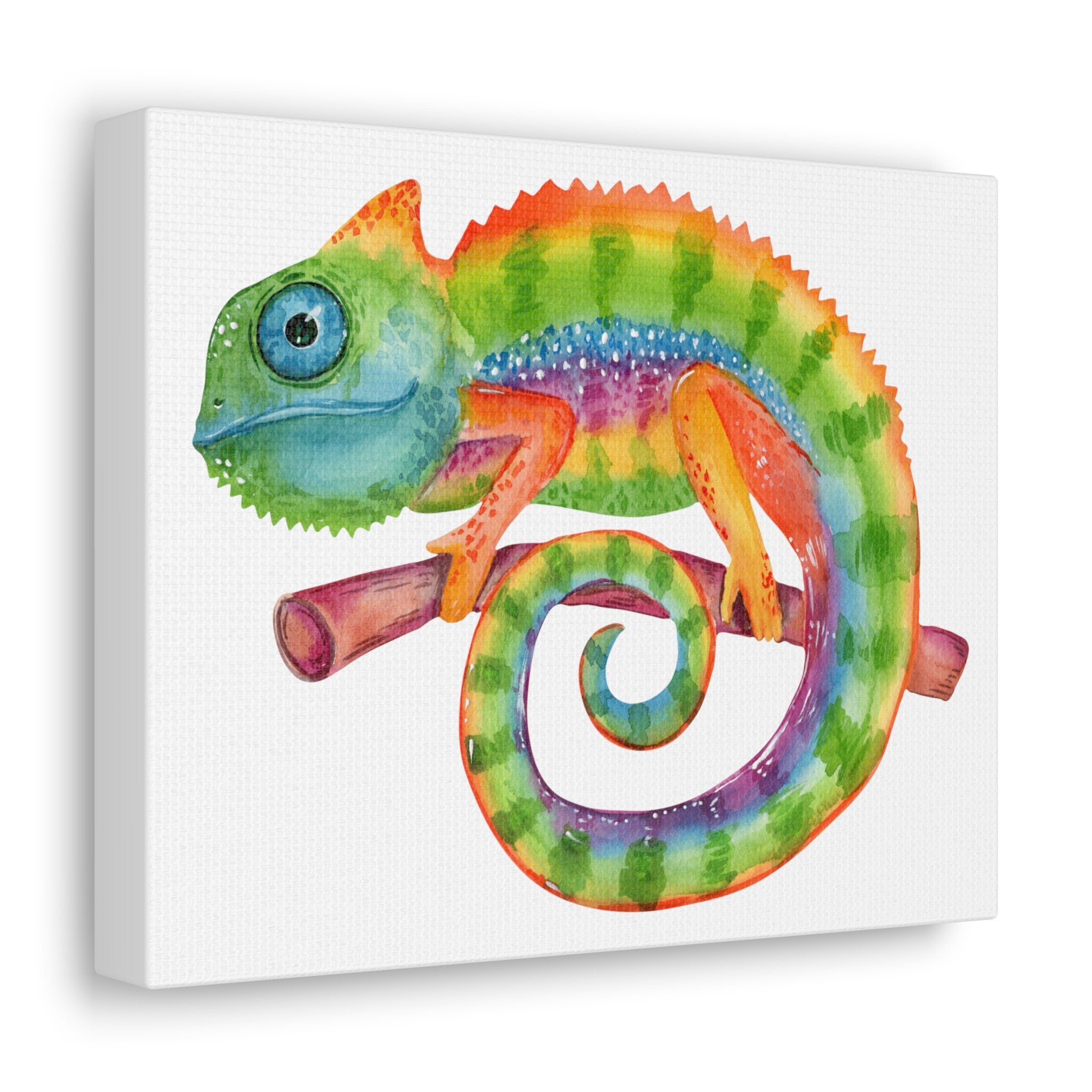 Colorful Chameleon Canvas Art: Kids Nursery Reptile Wall Decor