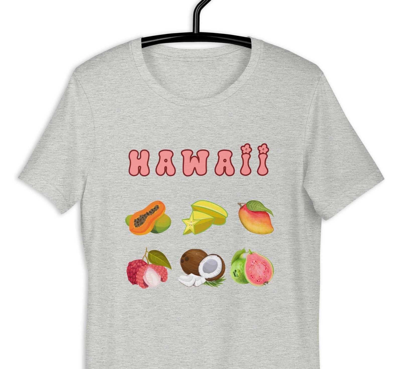 Hawaii Fruit T-Shirt: Tropical Mango, Papaya, Coconut Tee