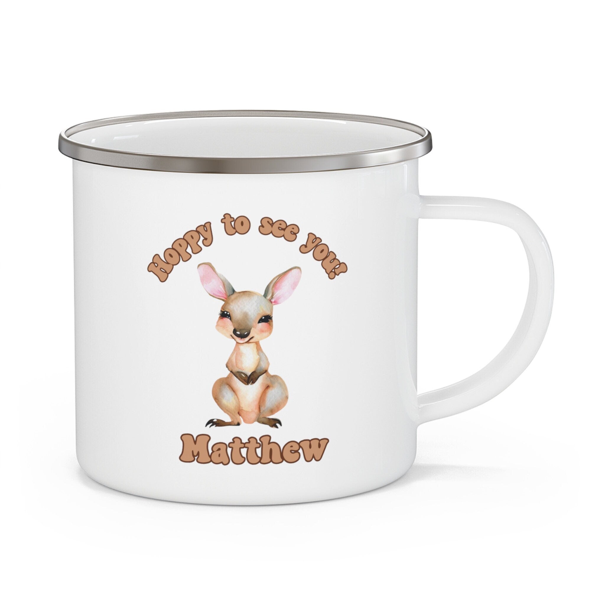 Personalized kids mug, hot chocolate mug for kids, camping mug , unbreakable enamel Mug for hot chocolate , coffee or tea