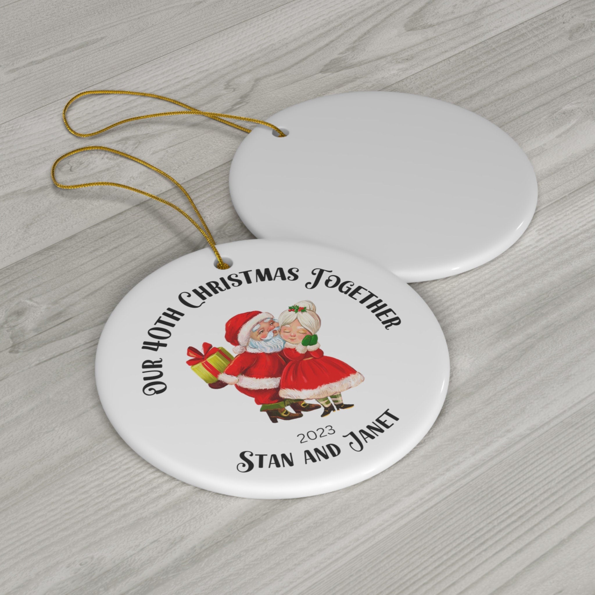 Personalized Christmas Ornament, 40th Christmas Together, 40th Anniversary, Ornament for parents, gift for grandparents, gift for parents